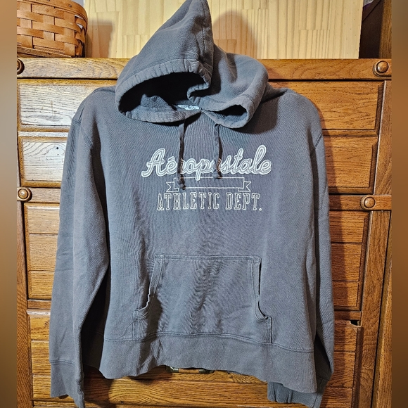 ✔️ - AEROPOSTALE Gray Short Hoodie XL - Picture 1 of 5